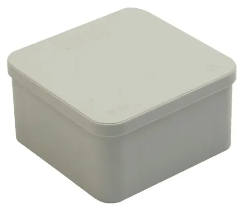 علبة توصيل بلاستيكية (85x85x50) – IP44, غطاء معتم بالتثبيت السريع
