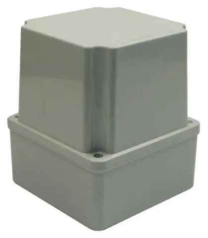 علبة توصيل بلاستيكية 120x120x140 – IP44, غطاء معتم بالبراغي