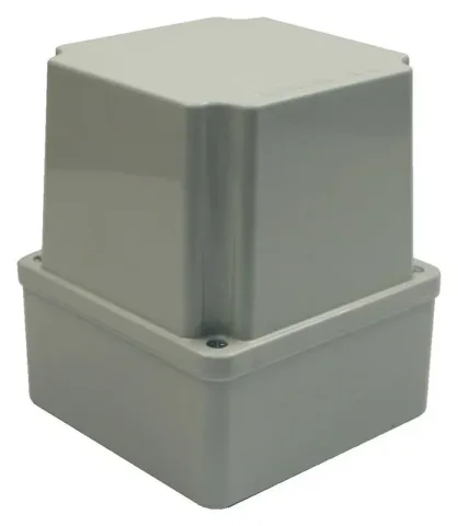علبة توصيل بلاستيكية 120x120x140 – IP67, غطاء معتم بالبراغي