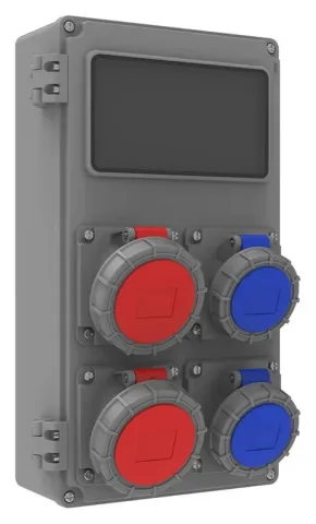 Алюминиевый щиток розеток – IP67, с розетками