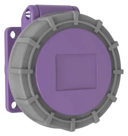 16A 2P 24V IP67 CEE Panel-Mounted Socket (One-Piece)