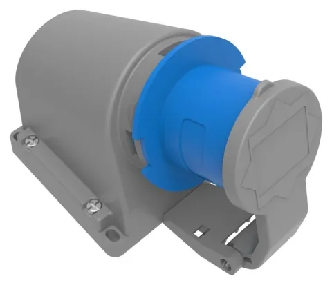 Clavija de superficie inclinada 90° (con tapa de resorte) CEE 16A 3P IP44