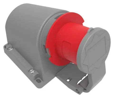 Clavija de superficie inclinada 90° (con tapa de resorte) CEE 16A 5P IP44