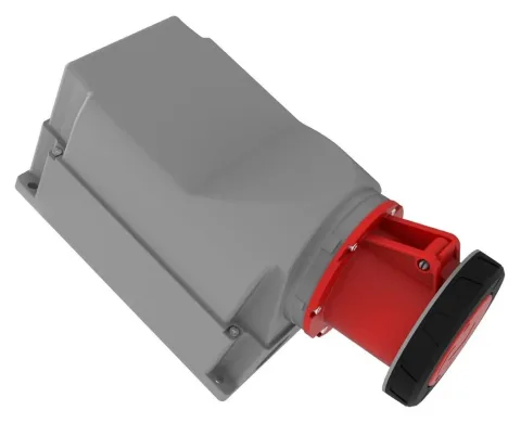 Розетка настенная, наклон 90° CEE 125A 4P IP67