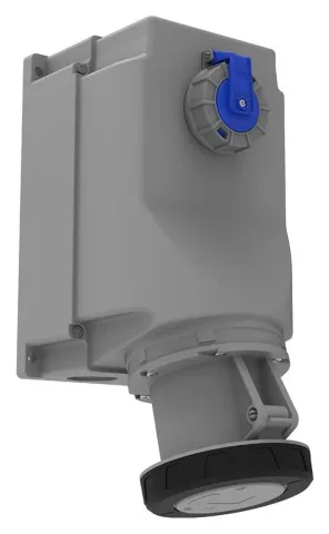 Base de superficie con base de empotrar adicional, inclinada 90° CEE 160A 5P IP67