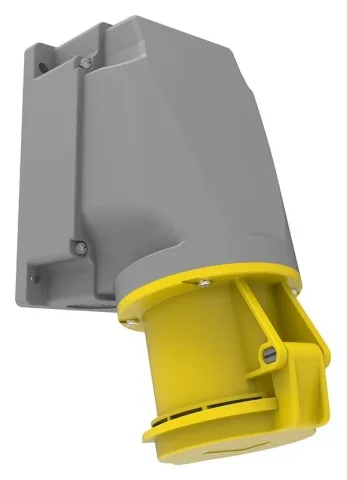 مقبس جداري مائل 90° (بتلامس تحكم) CEE 63A 3P IP44