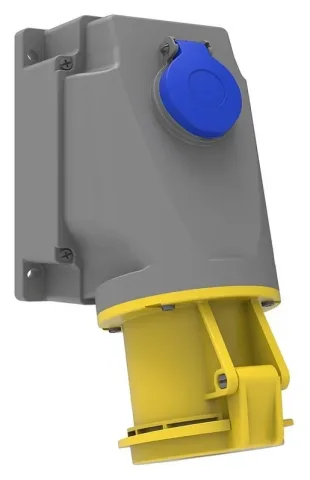 Base de superficie con base de empotrar adicional, inclinada 90° (con contacto piloto) CEE 63A 3P IP44