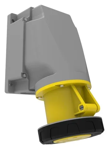 63A 3P IP67 CEE 90° Angled Wall-Mounted Socket (with Pilot Contact)