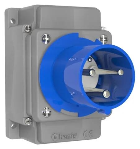 Clavija de superficie (con contacto piloto) CEE 63A 3P IP44