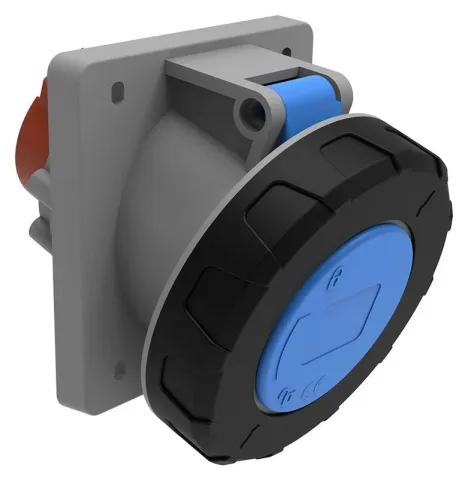 Base de empotrar inclinada 45° (con contacto piloto) CEE 63A 3P IP67