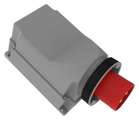 125A 4P IP67 CEE 90° Angled Wall-Mounted Inlet (with Pilot Contact)
