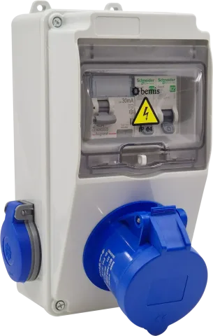 Щиток IP44 с автоматом – 32A 3P · 16A боковой