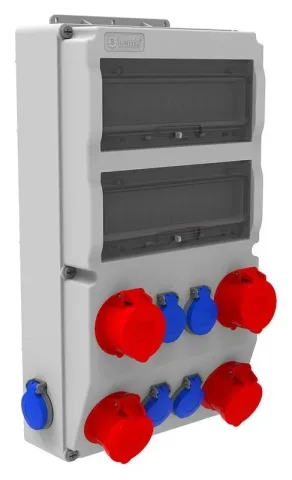 Комбинированный щиток розеток V26 – IP44, с розетками