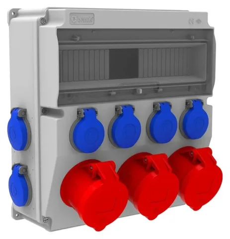 وحدة مقابس مجمعة V15 – IP44, مع مقابس