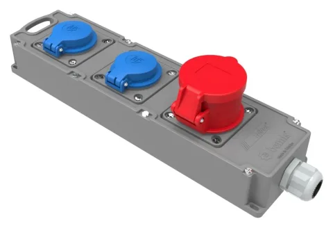 Tribox-Mehrfachsteckdose – IP44, mit Steckdosen