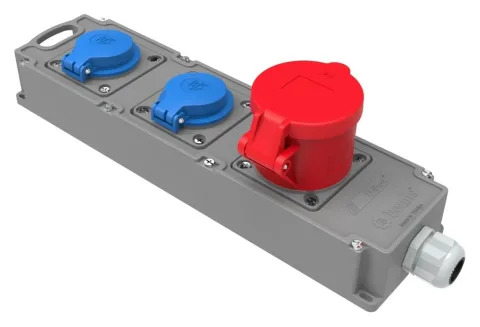 Tribox-Mehrfachsteckdose – IP44, mit Steckdosen