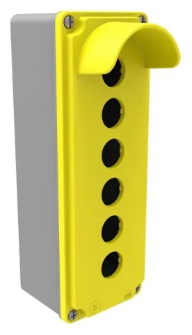 Tastergehäuse mit Schutzkragen für 6 Taster 80x230x73 – IP67