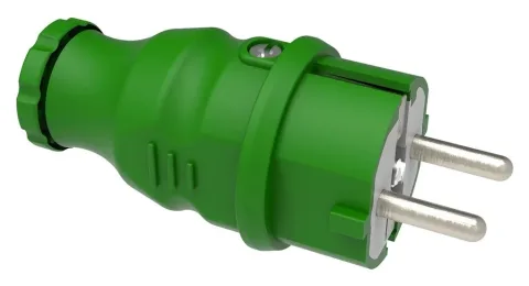 Вилка (зелёный) однофазная 16A IP44