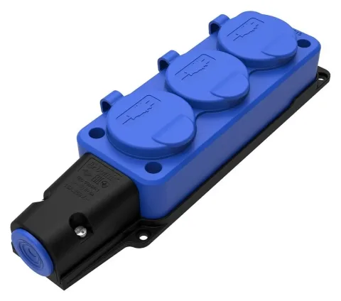 مقبس ثلاثي (أزرق) أحادي الطور 16A IP54