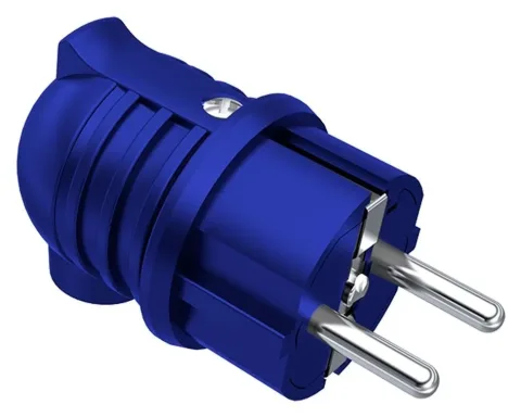 16A IP44 Single-Phase Angled Plug (Blue)