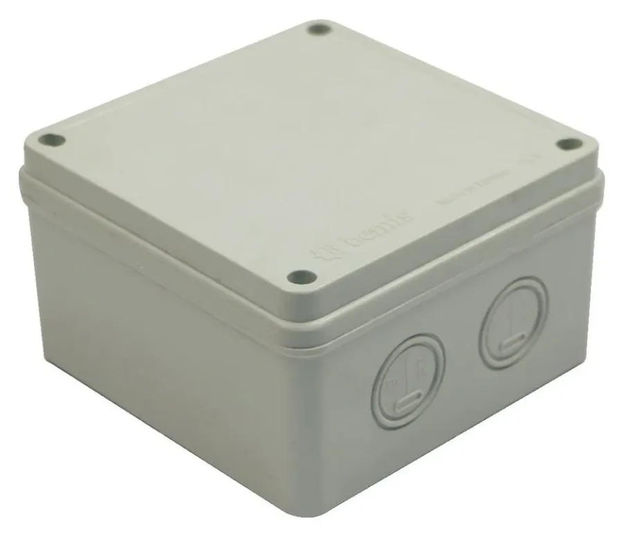 Пластиковая распределительная коробка (120x120x70) – IP44, непрозрачная крышка на винтах