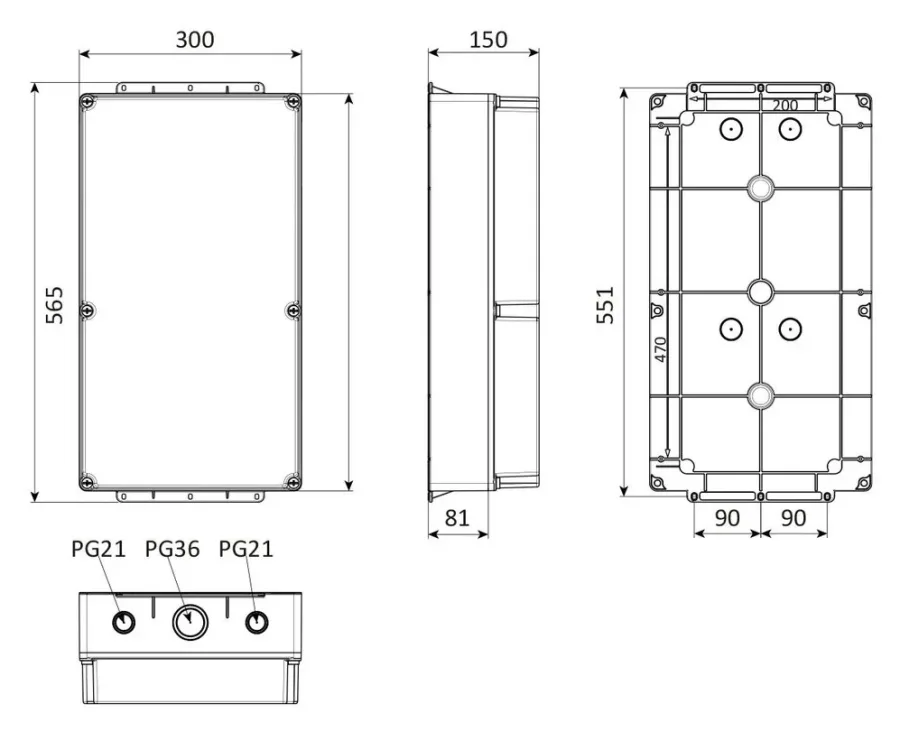 Plastik Buat 300x535x150 – IP44, Opak Vidalı Kapak – 2