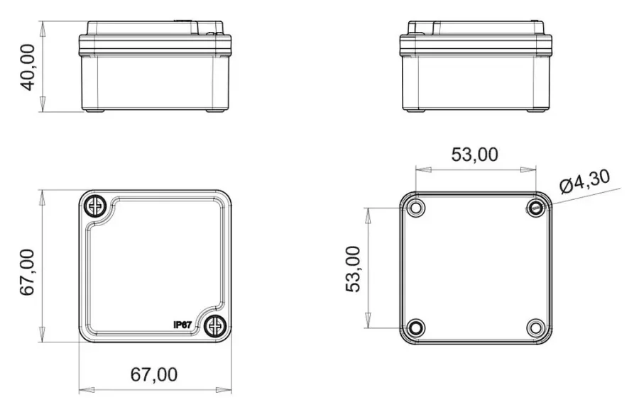 Ex-proof Alüminyum Buat (65x65x40) – IP67, Alüminyum Kapak – 2