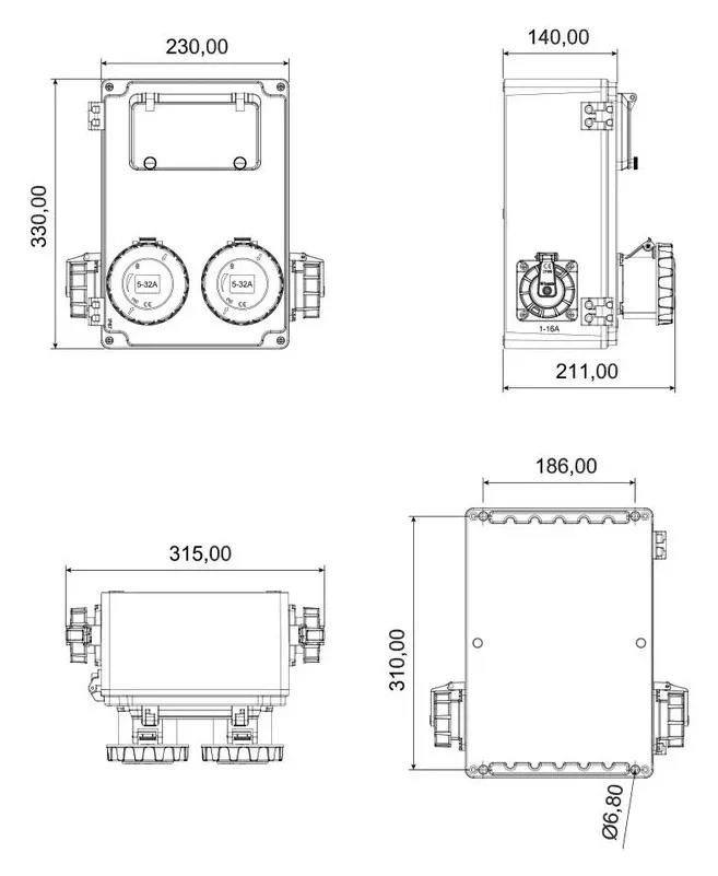 Alüminyum Kombinasyon Kutusu – IP67, Prizli – 2