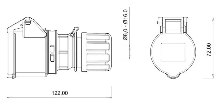 16A 3P IP44 CEE Connector – 2