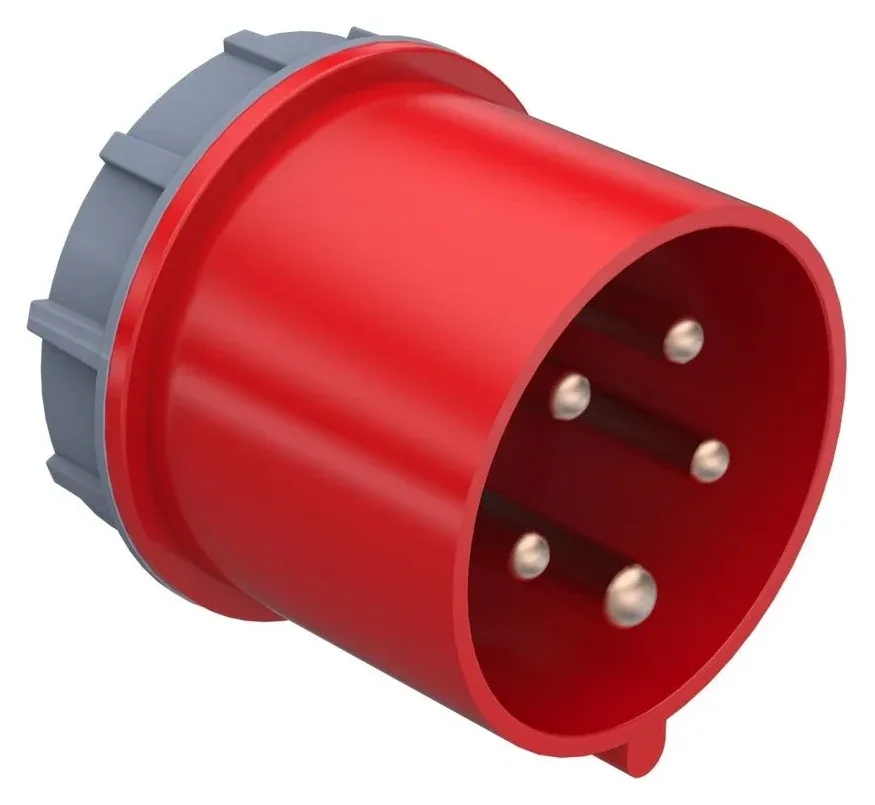 16A 5P IP44 CEE Panel-Mounted Plug (Nut Fixing)