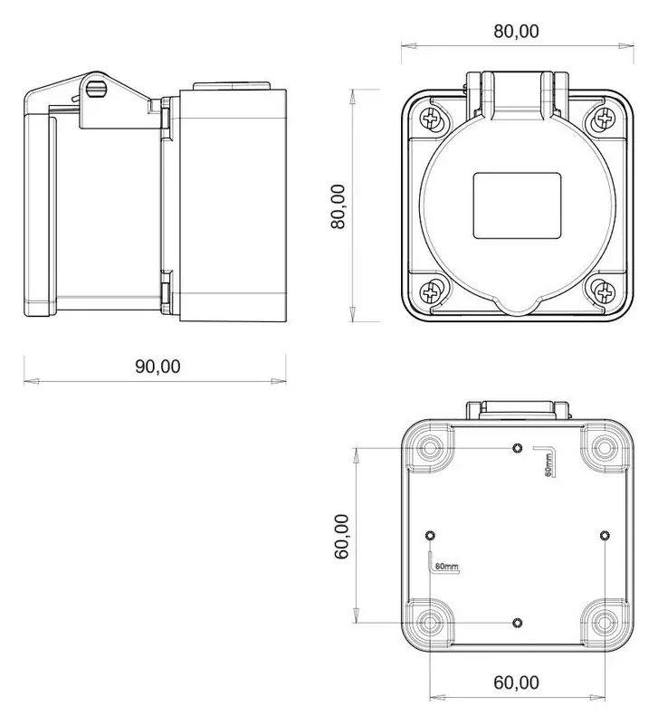 Base de superficie CEE 16A 5P IP44 – 2