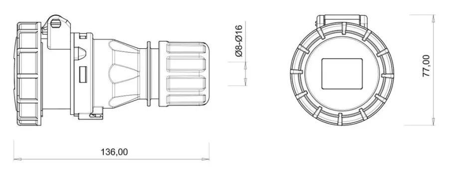 32A 3P 24V IP67 CEE Connector – 2