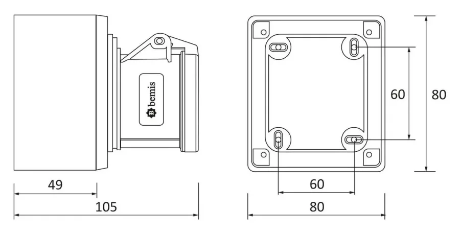 Розетка настенная CEE 32A 3P IP44 – 2