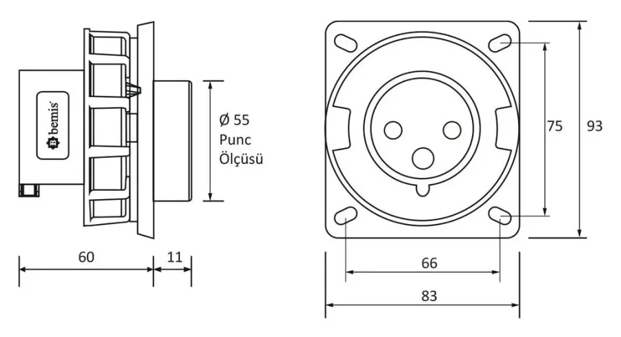 Anbaustecker CEE 32A 4P IP67 – 2