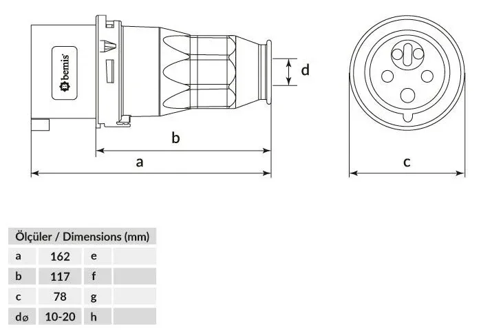 قابس بعاكس أطوار CEE 32A 5P IP44 – 2