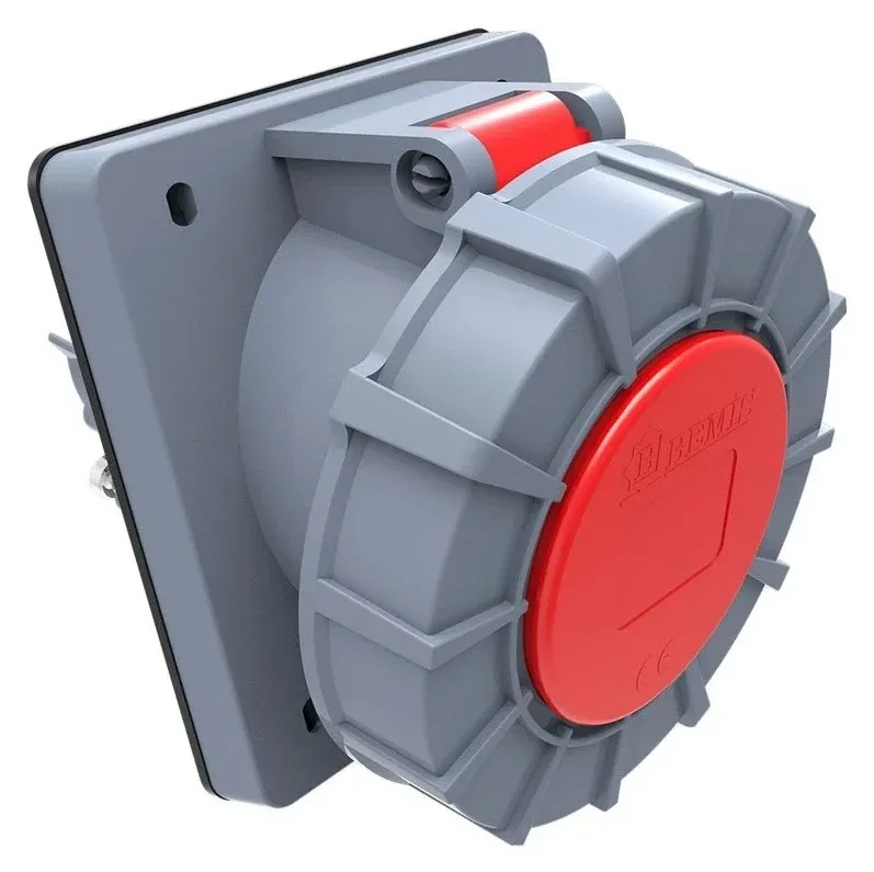 32A 5P IP67 CEE 45° Angled Panel-Mounted Socket