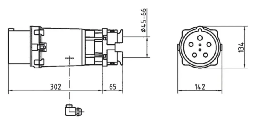200A 4P IP67 Düz Fiş – 2