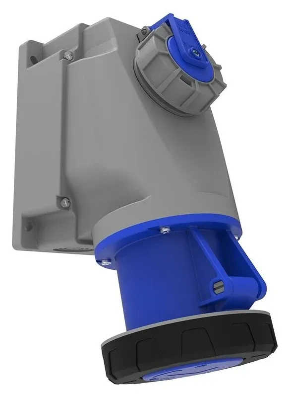 Base de superficie con base de empotrar adicional 16A, inclinada 90° (con contacto piloto) CEE 63A 3P IP67