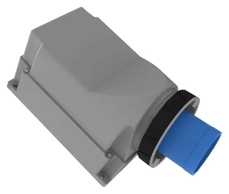 Wandstecker, 90° geneigt (mit Pilotkontakt) CEE 125A 3P IP67