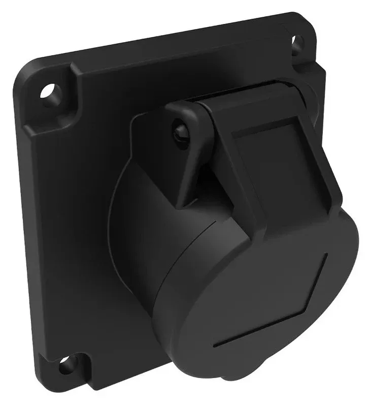16A 4P IP44 CEE 45° Angled Panel-Mounted Socket