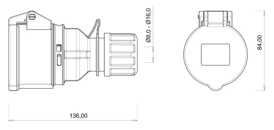 Розетка переносная CEE 16A 5P IP44 – 2