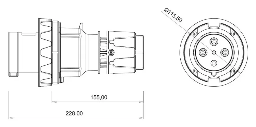 Clavija CEE 63A 4P IP67 – 2