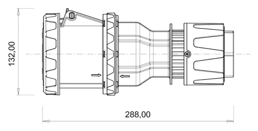 Kupplung (mit Pilotkontakt) CEE 125A 3P IP67 – 2