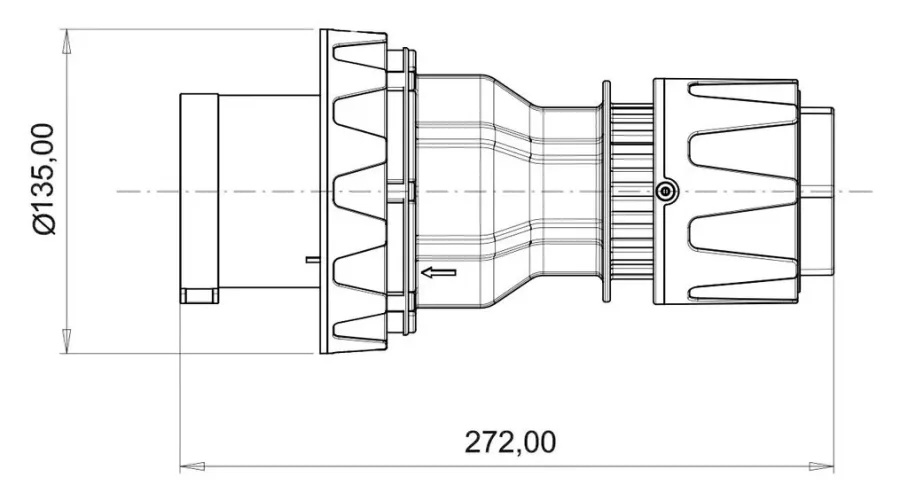 125A 5P IP67 CEE Düz Fiş (Pilotlu) – 2