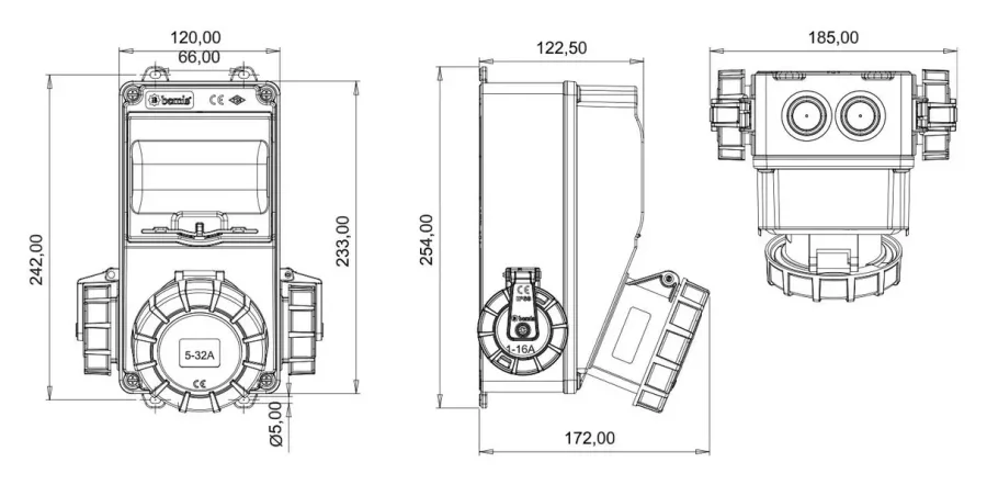 V5 Kombinasyon Kutusu – IP66, Prizli – 2