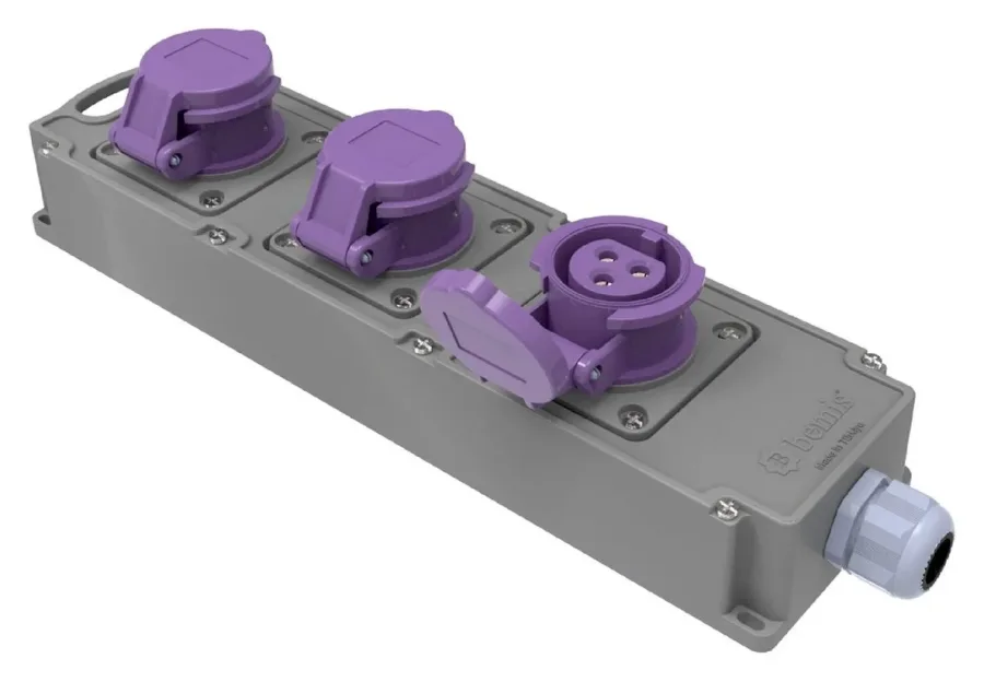 Tribox-Mehrfachsteckdose – IP44, mit Steckdosen