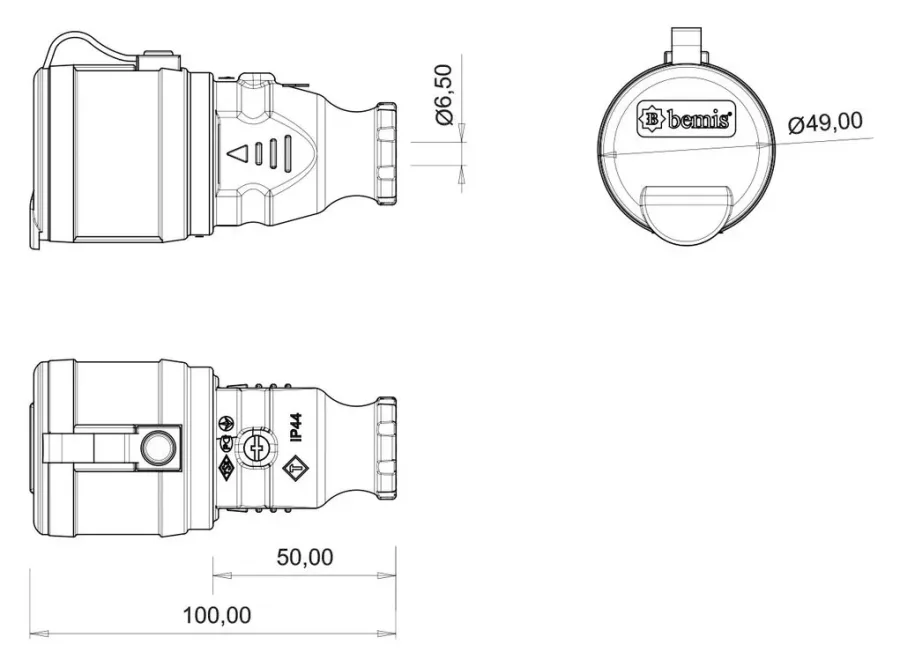 16A IP44 Single-Phase Connector – 2