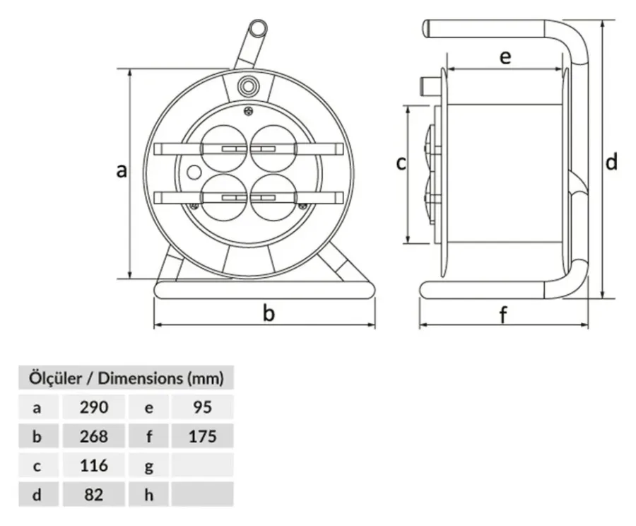 Plastik Makara (Termal Sigortalı) – IP44, 50m – 2