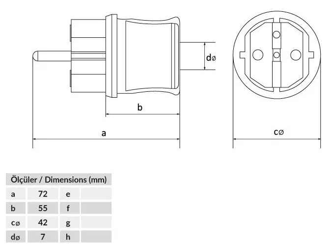 16A IP44 Single-Phase Plug – 2