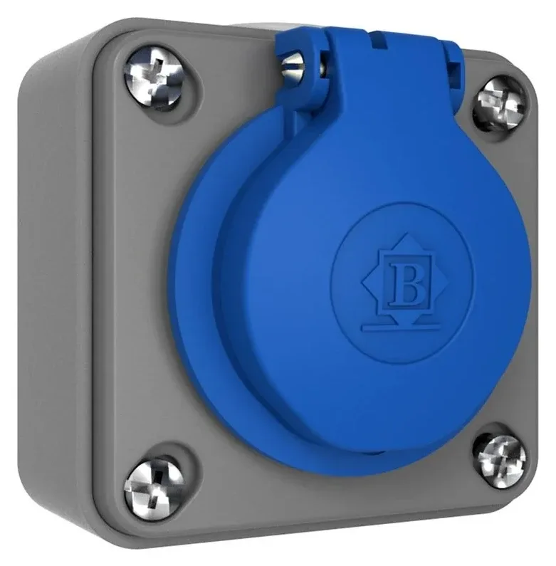 16A IP44 Single-Phase Wall-Mounted Socket